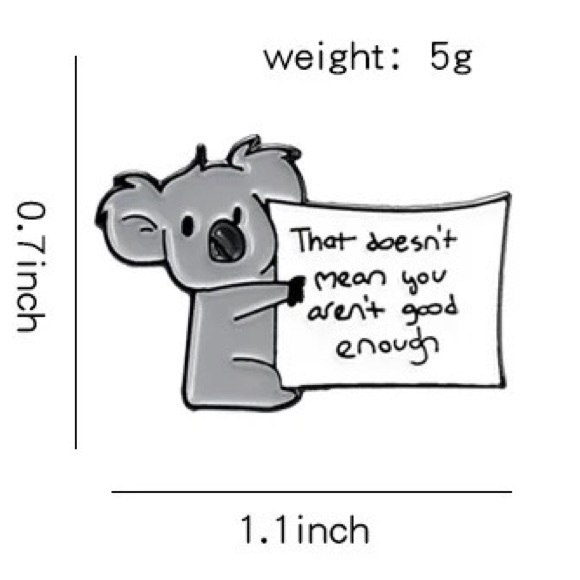 1 LEFT‼️ Set of 2 Inspiring Koalas Pins Mental Health Koala Bears Quotes Badges - Picture 5 of 10